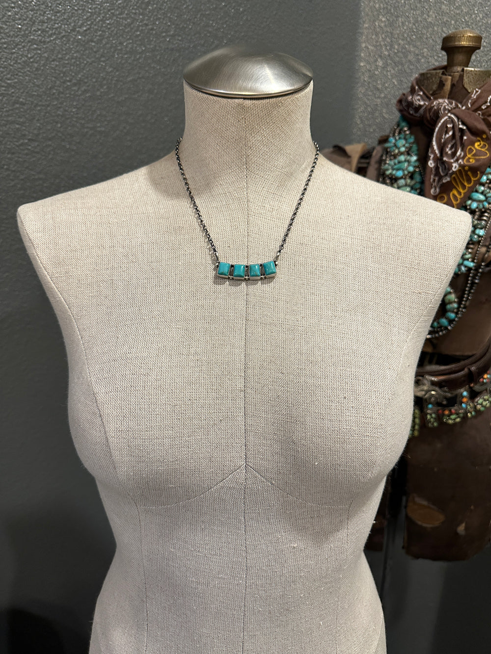 The Trace Necklace, 5-Necklaces-Calli Co., Turquoise and Silver Jewelry, Native American Handmade, Zuni Tribe, Navajo Tribe, Brock Texas