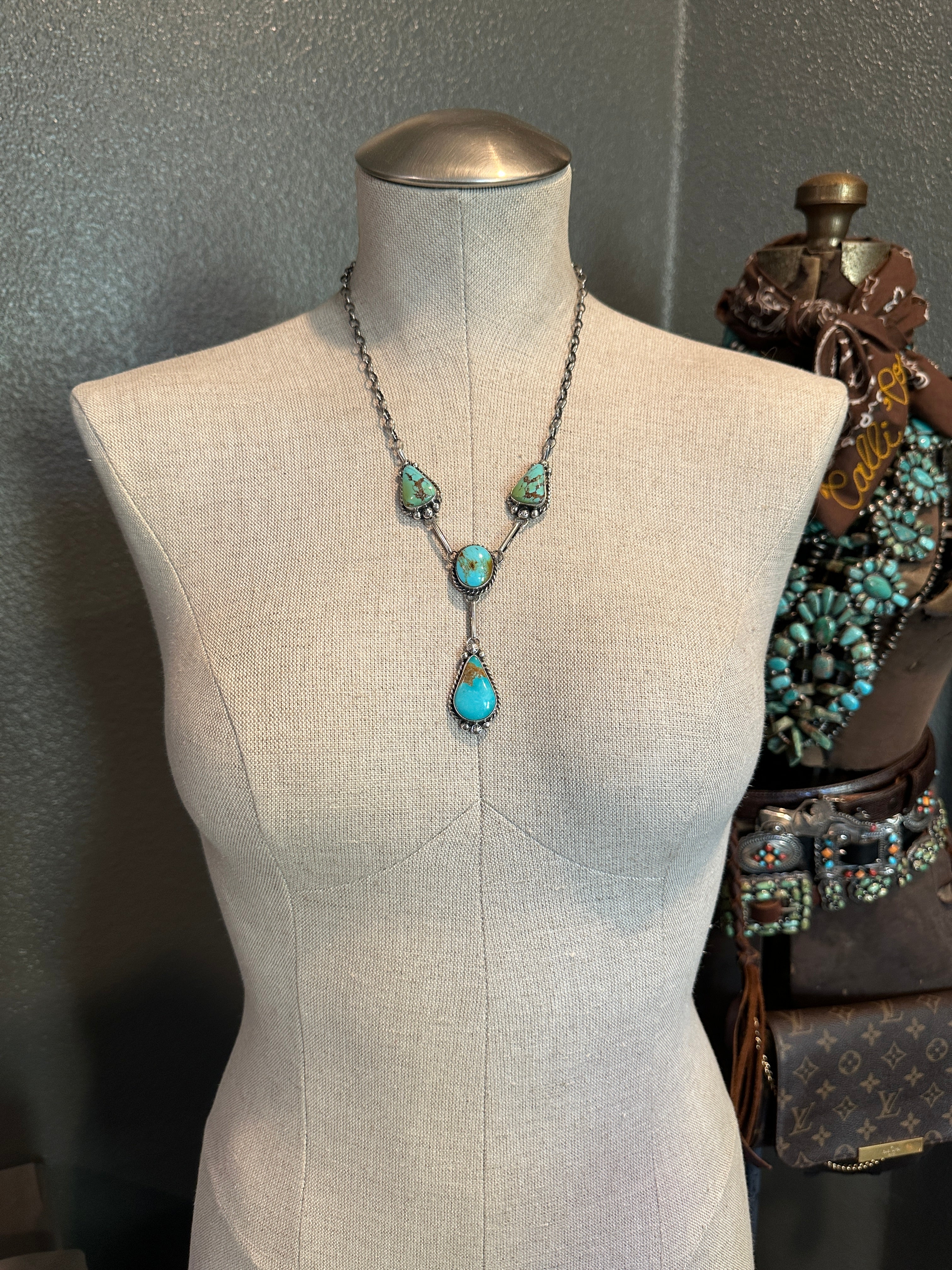 The Lowake Turquoise Lariat Necklace Set – Calli Co. Silver