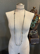 The Selby Necklace, 60"-Necklaces-Calli Co., Turquoise and Silver Jewelry, Native American Handmade, Zuni Tribe, Navajo Tribe, Brock Texas