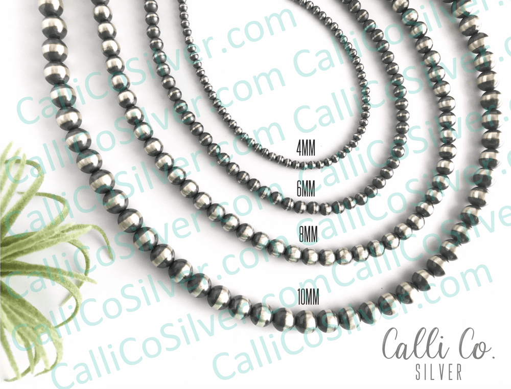 The Marfa 4mm Pearl Necklace-Necklaces-Calli Co., Turquoise and Silver Jewelry, Native American Handmade, Zuni Tribe, Navajo Tribe, Brock Texas