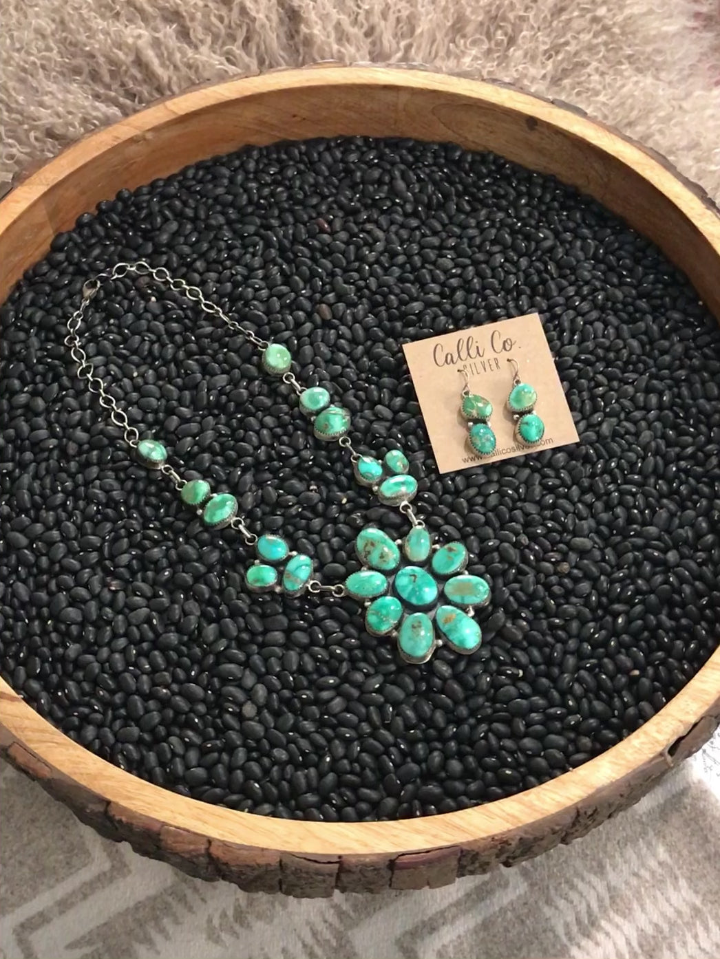 The Oakhaven Turquoise Statement Necklace Set-Necklaces-Calli Co., Turquoise and Silver Jewelry, Native American Handmade, Zuni Tribe, Navajo Tribe, Brock Texas