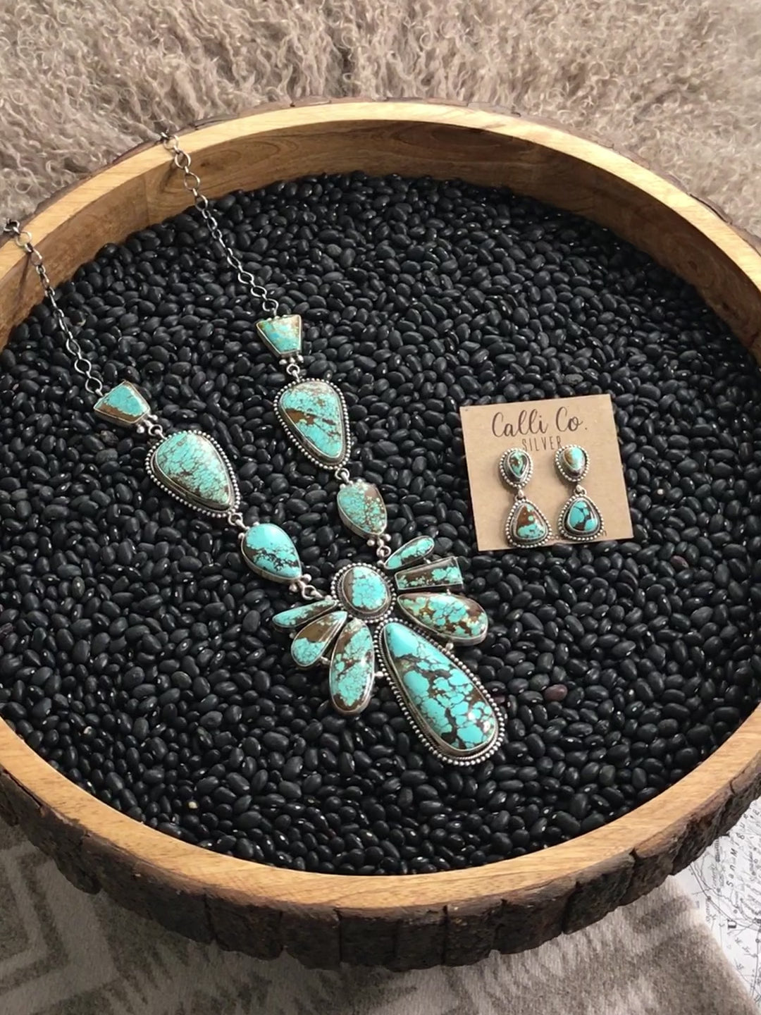 Navajo Handmade Turquoise Statement Necklace | Calli Co Silver