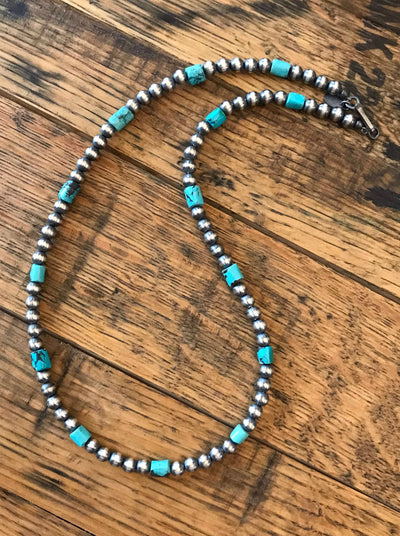 The Montana Necklace-Necklaces-Calli Co., Turquoise and Silver Jewelry, Native American Handmade, Zuni Tribe, Navajo Tribe, Brock Texas