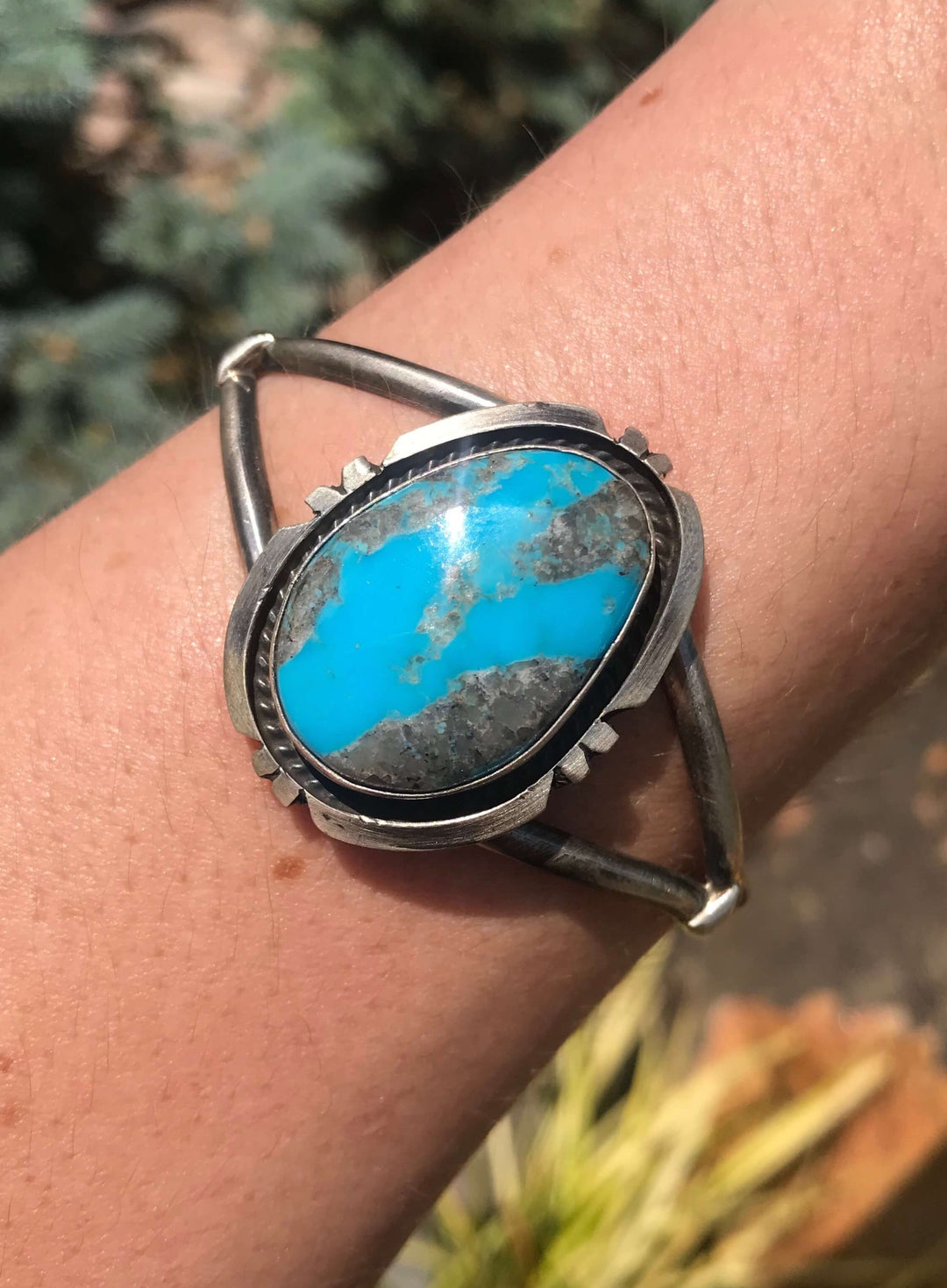 The Bristol Turquoise Cuff-Bracelets & Cuffs-Calli Co., Turquoise and Silver Jewelry, Native American Handmade, Zuni Tribe, Navajo Tribe, Brock Texas