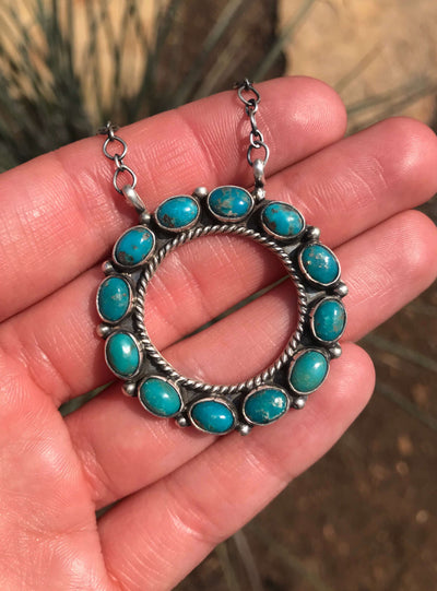 The All-Around Turquoise Necklace, 2-Necklaces-Calli Co., Turquoise and Silver Jewelry, Native American Handmade, Zuni Tribe, Navajo Tribe, Brock Texas