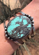 The Moody #8 Turquoise Cuff-Bracelets & Cuffs-Calli Co., Turquoise and Silver Jewelry, Native American Handmade, Zuni Tribe, Navajo Tribe, Brock Texas