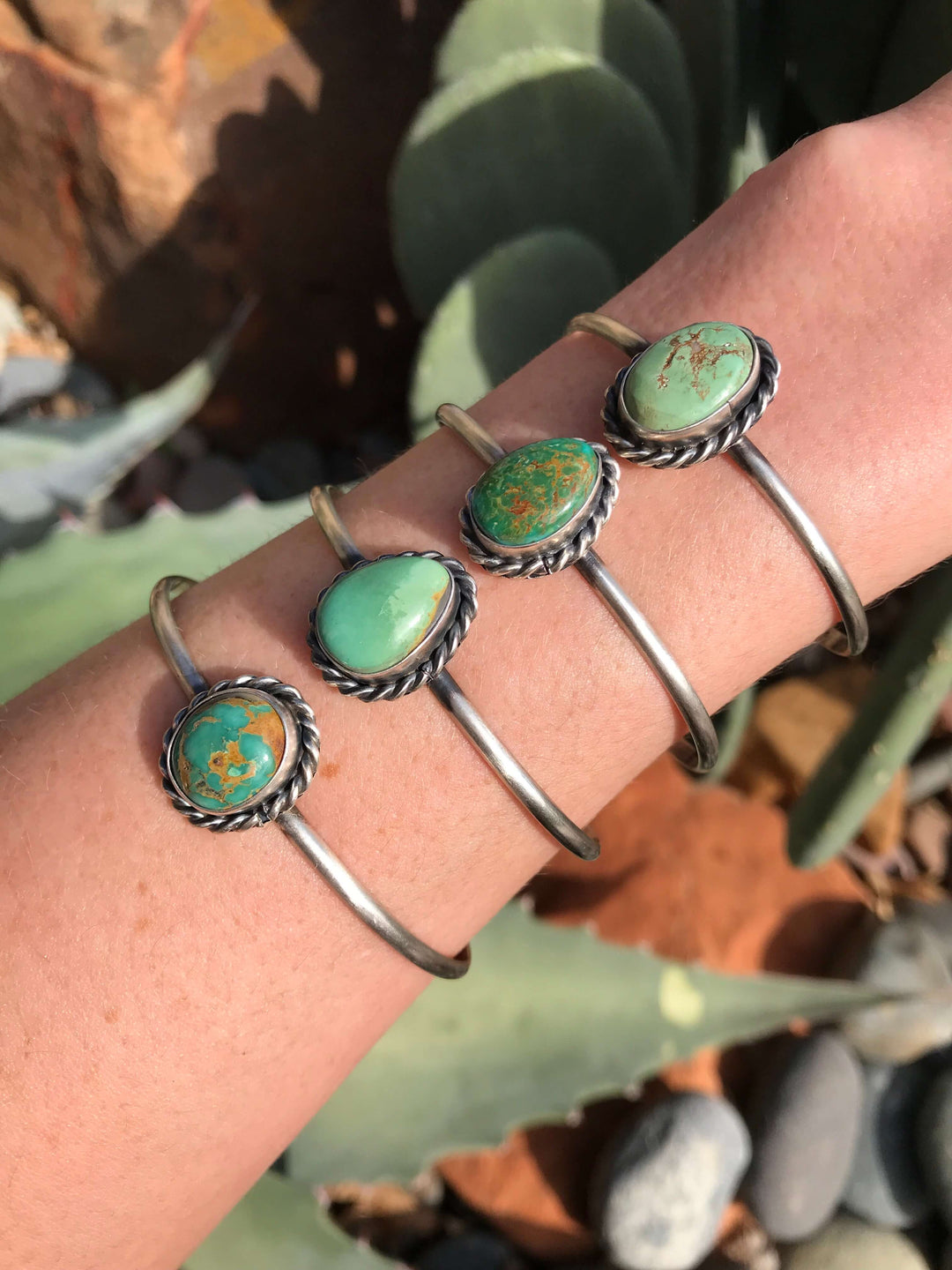 The Coventry Cuffs-Bracelets & Cuffs-Calli Co., Turquoise and Silver Jewelry, Native American Handmade, Zuni Tribe, Navajo Tribe, Brock Texas