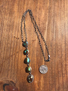 The Arroyo 5 Stone Lariat Necklace, 6-Necklaces-Calli Co., Turquoise and Silver Jewelry, Native American Handmade, Zuni Tribe, Navajo Tribe, Brock Texas