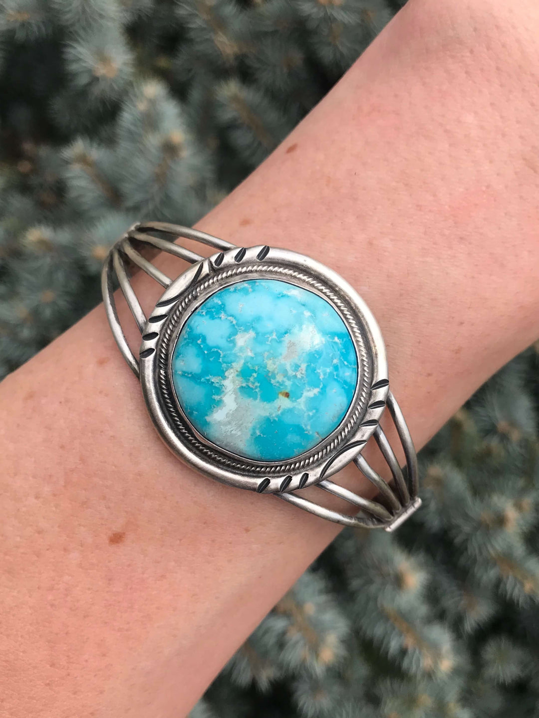 The Dellslow Turquoise Cuff-Bracelets & Cuffs-Calli Co., Turquoise and Silver Jewelry, Native American Handmade, Zuni Tribe, Navajo Tribe, Brock Texas