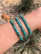 The Tupelo Turquoise Row Cuffs-Bracelets & Cuffs-Calli Co., Turquoise and Silver Jewelry, Native American Handmade, Zuni Tribe, Navajo Tribe, Brock Texas