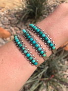 The Tupelo Turquoise Row Cuffs-Bracelets & Cuffs-Calli Co., Turquoise and Silver Jewelry, Native American Handmade, Zuni Tribe, Navajo Tribe, Brock Texas