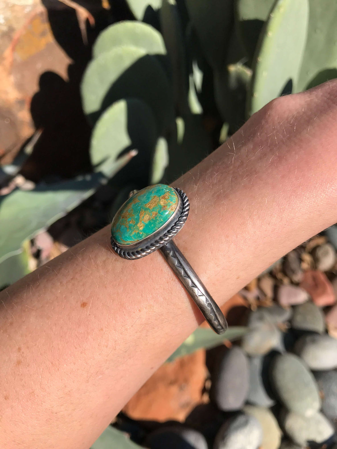 The Fremont Turquoise Cuff, 5-Bracelets & Cuffs-Calli Co., Turquoise and Silver Jewelry, Native American Handmade, Zuni Tribe, Navajo Tribe, Brock Texas