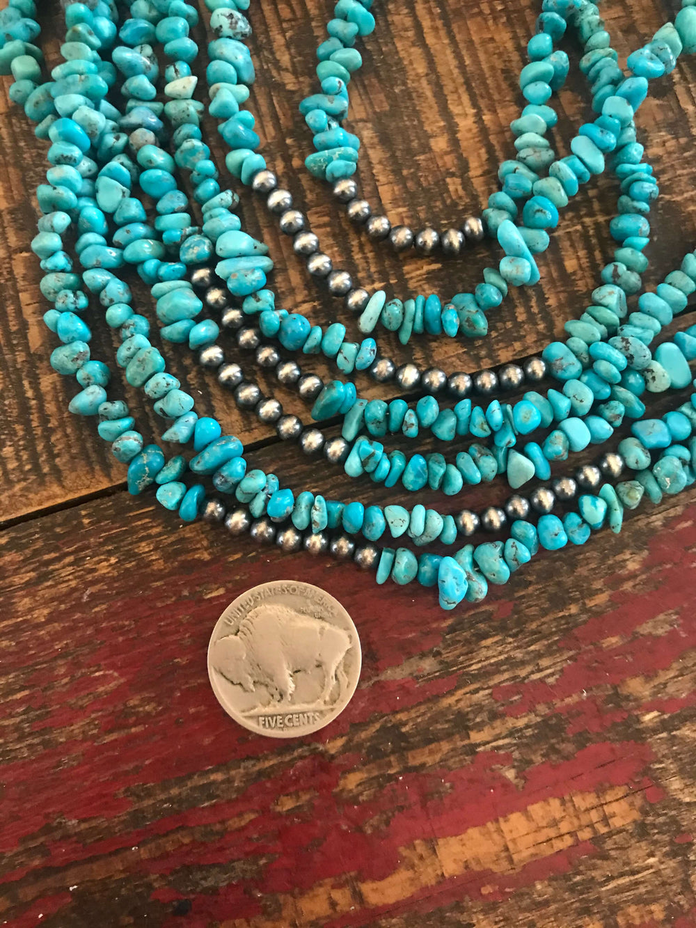 The Cindi Turquoise Necklace, 18"-Necklaces-Calli Co., Turquoise and Silver Jewelry, Native American Handmade, Zuni Tribe, Navajo Tribe, Brock Texas