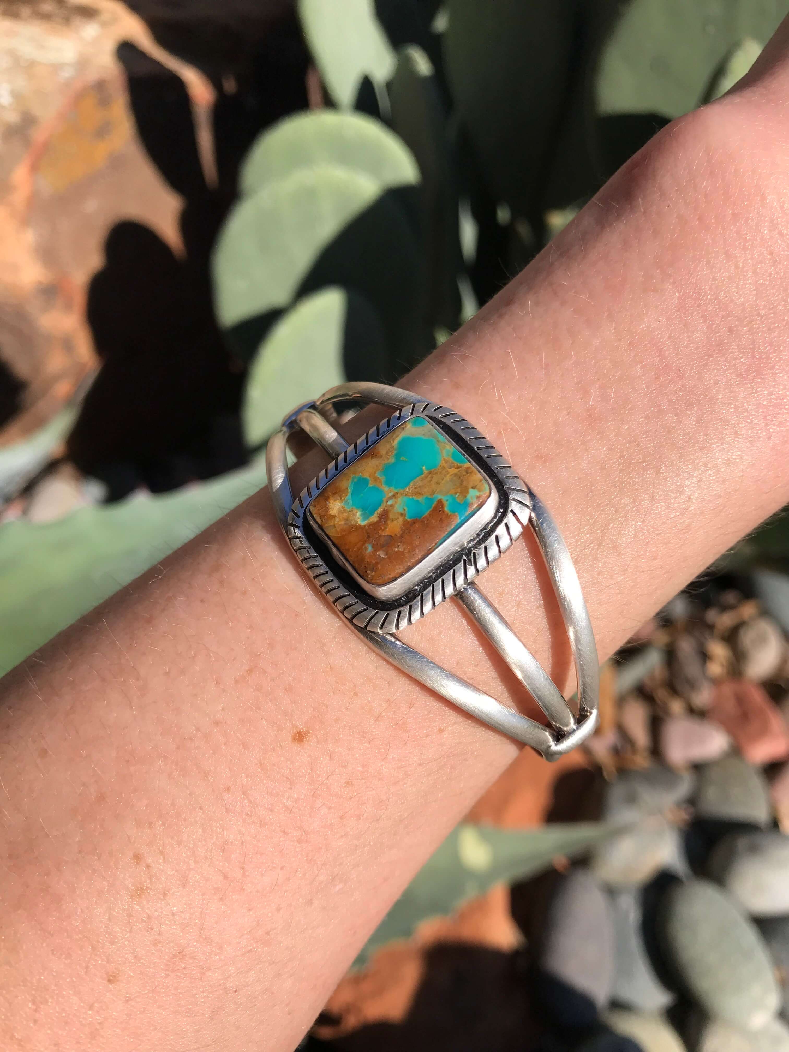 The Corvallis Cuff-Bracelets & Cuffs-Calli Co., Turquoise and Silver Jewelry, Native American Handmade, Zuni Tribe, Navajo Tribe, Brock Texas