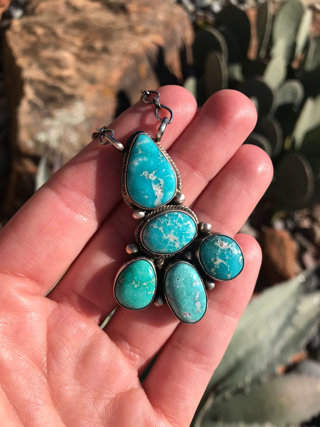 The Jamboree White Water Turquoise Necklace-Necklaces-Calli Co., Turquoise and Silver Jewelry, Native American Handmade, Zuni Tribe, Navajo Tribe, Brock Texas