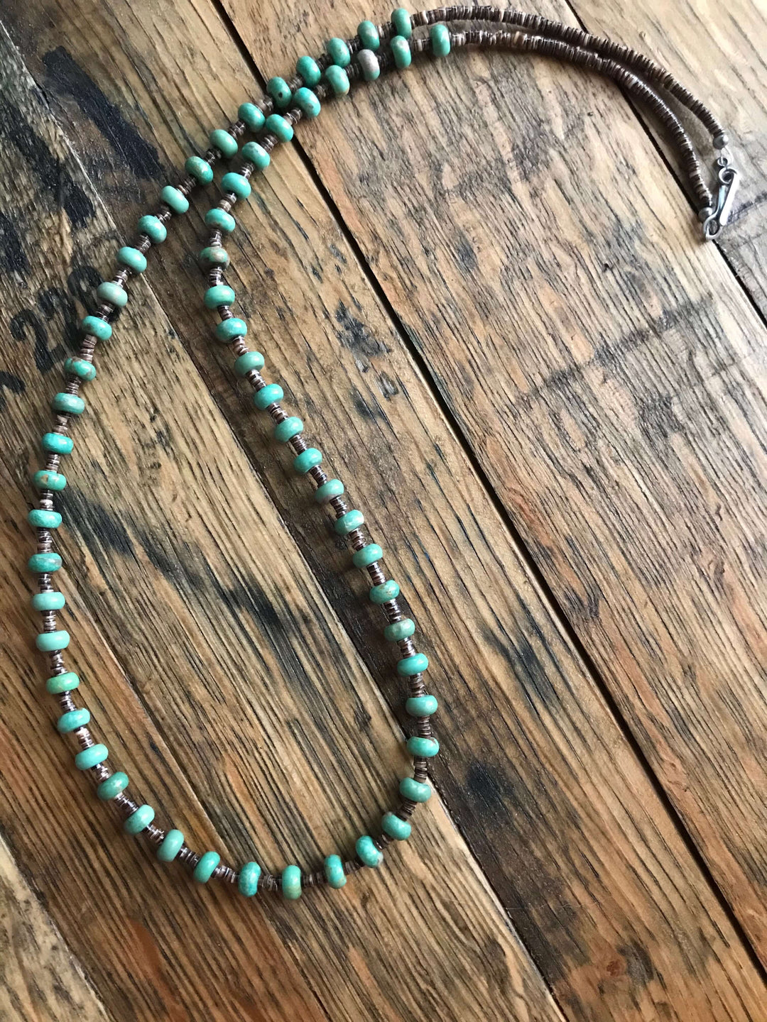 The Muse Turquoise Heishi Necklaces-Necklaces-Calli Co., Turquoise and Silver Jewelry, Native American Handmade, Zuni Tribe, Navajo Tribe, Brock Texas