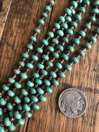 The Muse Turquoise Heishi Necklaces-Necklaces-Calli Co., Turquoise and Silver Jewelry, Native American Handmade, Zuni Tribe, Navajo Tribe, Brock Texas