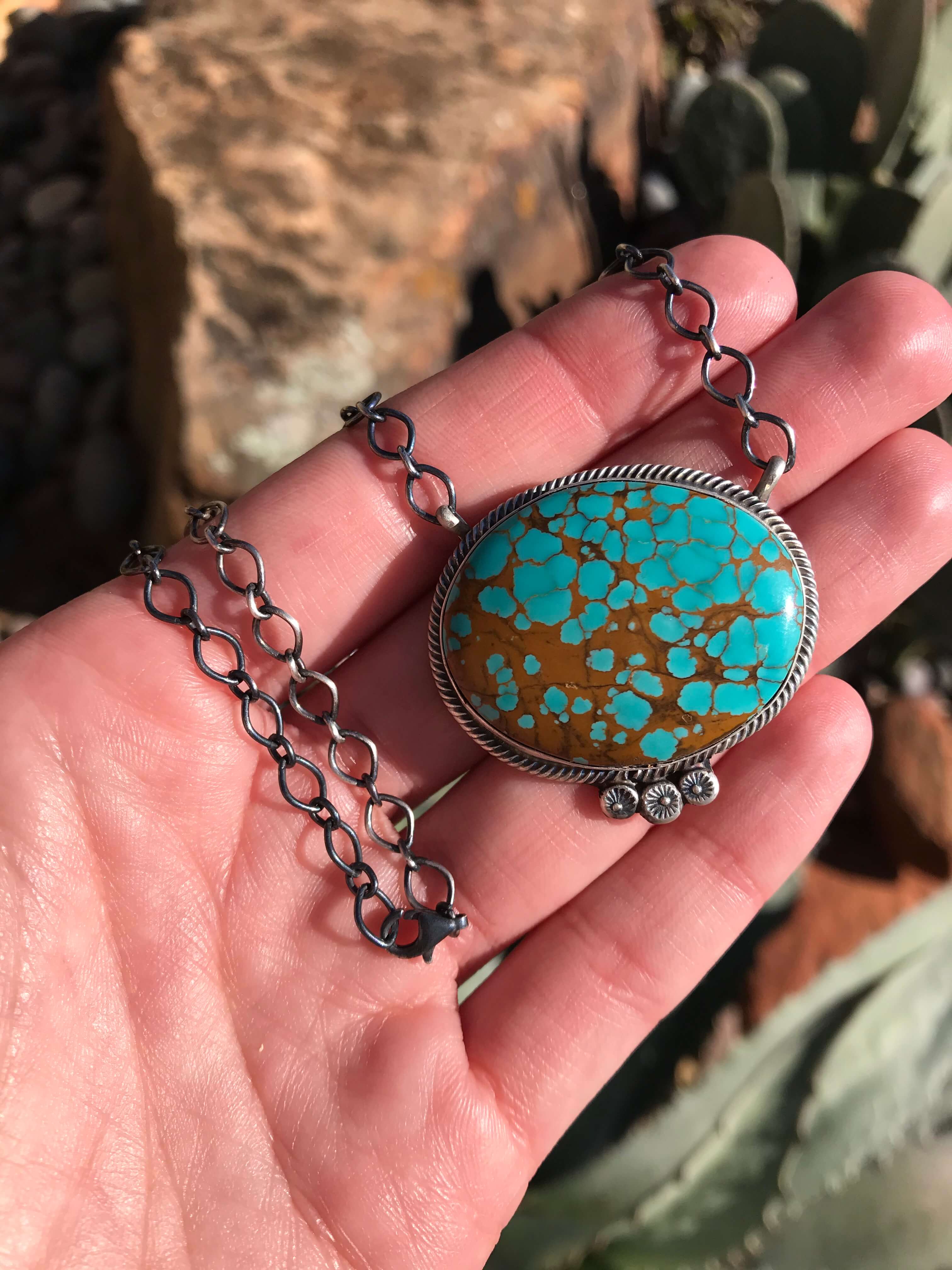 The Braybrook Turquoise Necklace-Necklaces-Calli Co., Turquoise and Silver Jewelry, Native American Handmade, Zuni Tribe, Navajo Tribe, Brock Texas