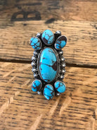 The Brielle Turquoise Ring, Sz 9-Rings-Calli Co., Turquoise and Silver Jewelry, Native American Handmade, Zuni Tribe, Navajo Tribe, Brock Texas