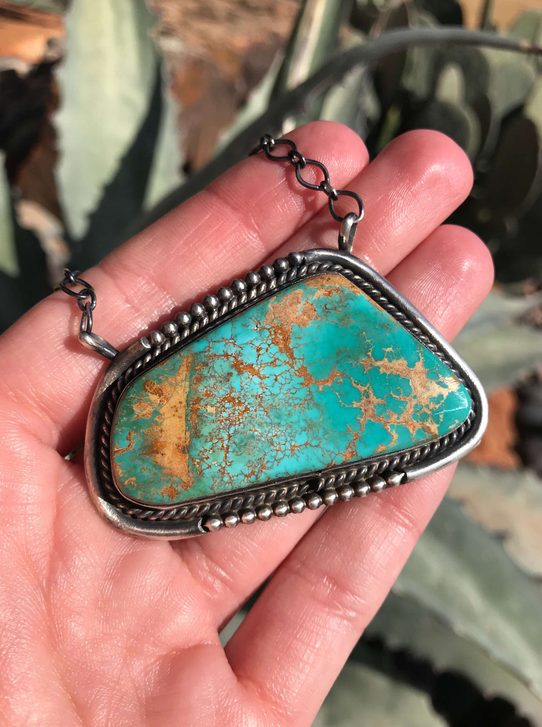 The Lawrence Royston Turquoise Necklace-Necklaces-Calli Co., Turquoise and Silver Jewelry, Native American Handmade, Zuni Tribe, Navajo Tribe, Brock Texas