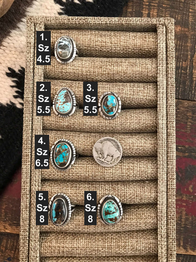 The Masonville Rings-Rings-Calli Co., Turquoise and Silver Jewelry, Native American Handmade, Zuni Tribe, Navajo Tribe, Brock Texas