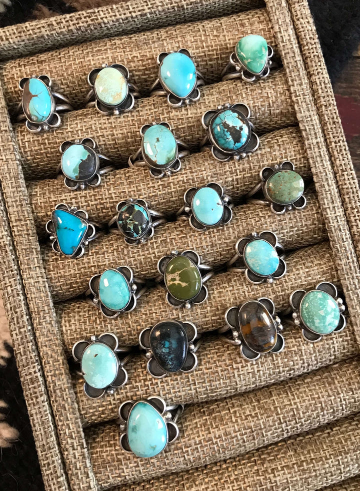 The Minare Rings-Rings-Calli Co., Turquoise and Silver Jewelry, Native American Handmade, Zuni Tribe, Navajo Tribe, Brock Texas