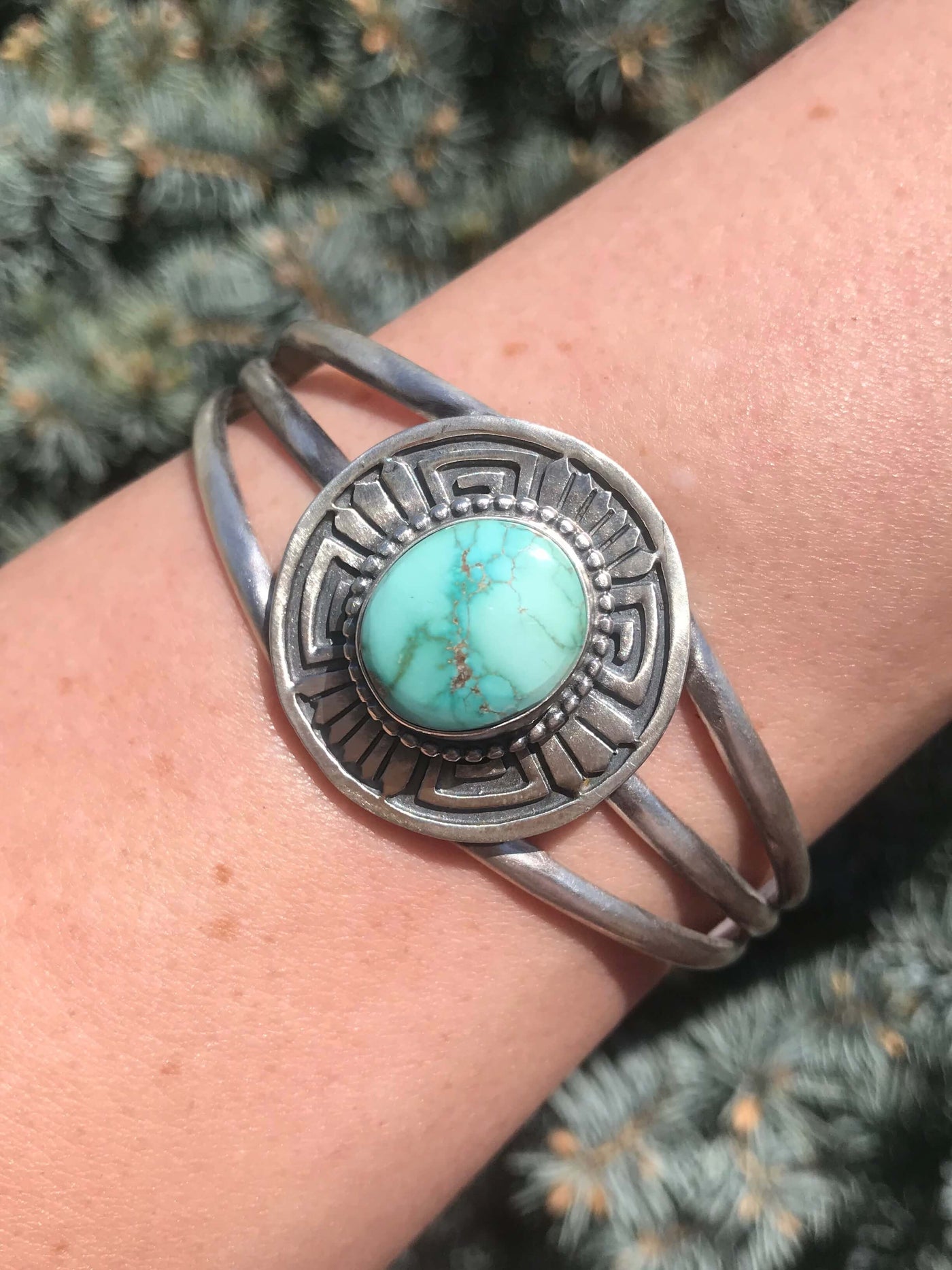 The Darian Turquoise Cuff-Bracelets & Cuffs-Calli Co., Turquoise and Silver Jewelry, Native American Handmade, Zuni Tribe, Navajo Tribe, Brock Texas