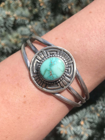The Darian Turquoise Cuff-Bracelets & Cuffs-Calli Co., Turquoise and Silver Jewelry, Native American Handmade, Zuni Tribe, Navajo Tribe, Brock Texas