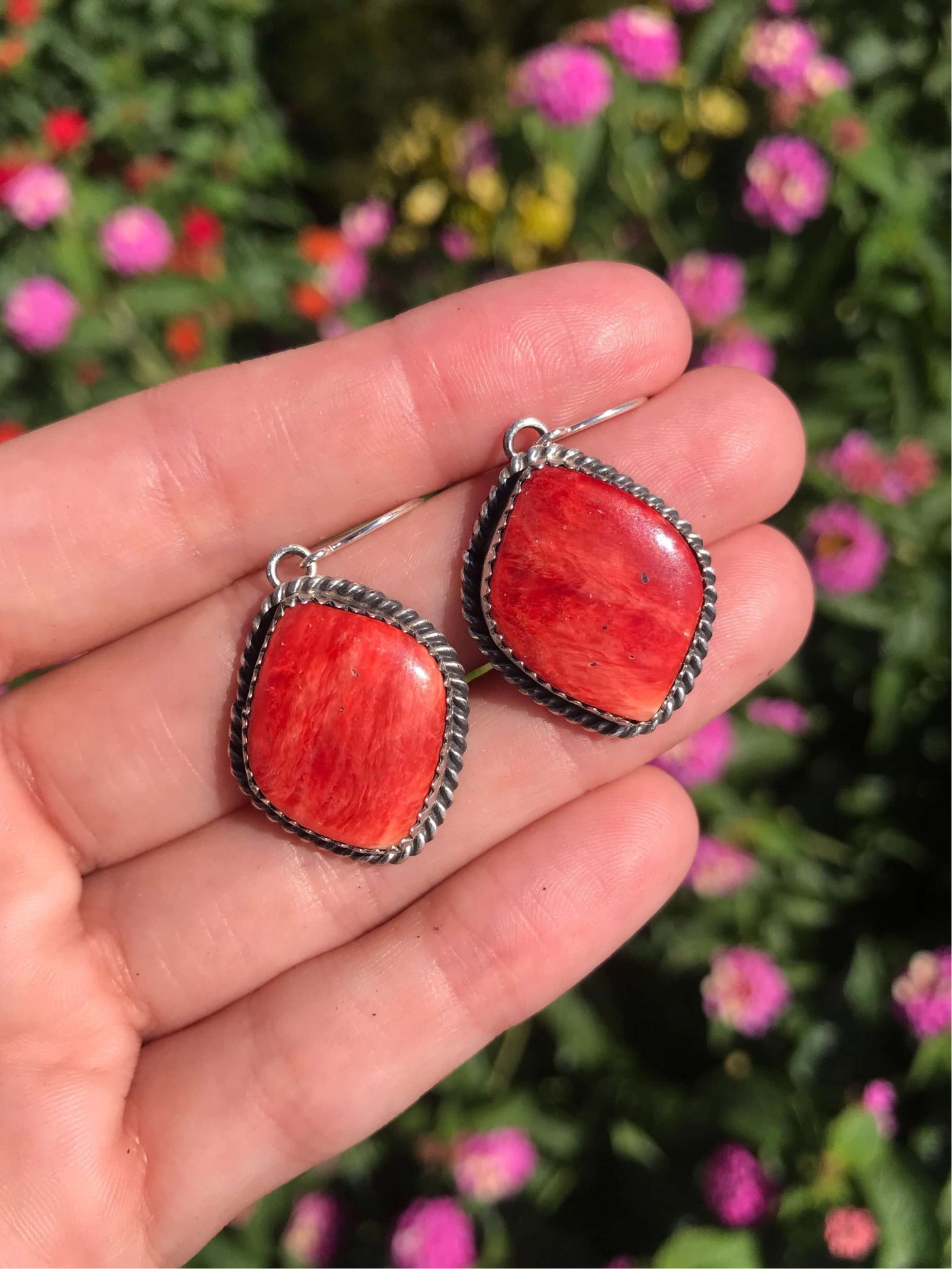 The Spiny Dangle Earrings, 5-Earrings-Calli Co., Turquoise and Silver Jewelry, Native American Handmade, Zuni Tribe, Navajo Tribe, Brock Texas