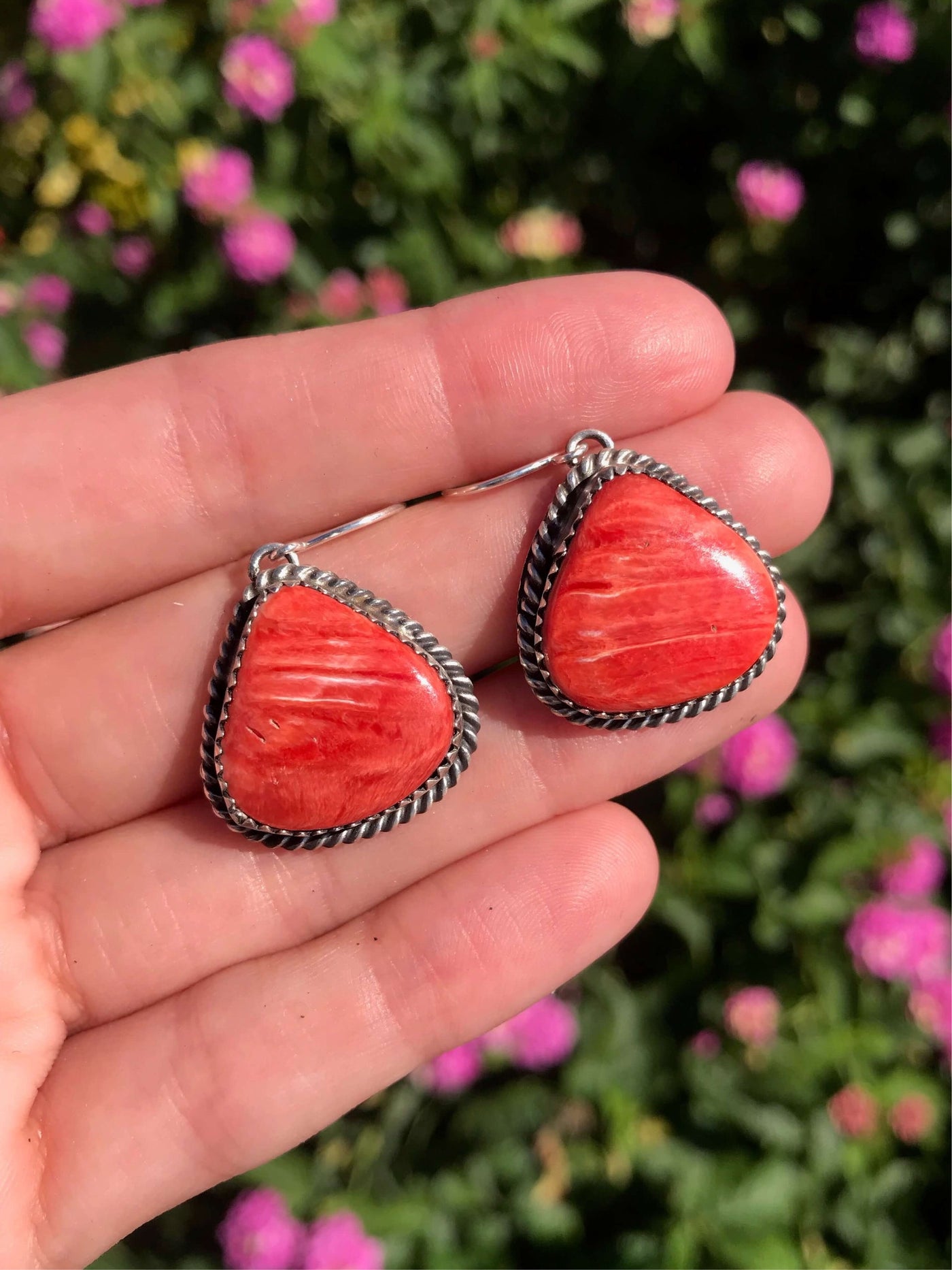 The Spiny Dangle Earrings, 4-Earrings-Calli Co., Turquoise and Silver Jewelry, Native American Handmade, Zuni Tribe, Navajo Tribe, Brock Texas