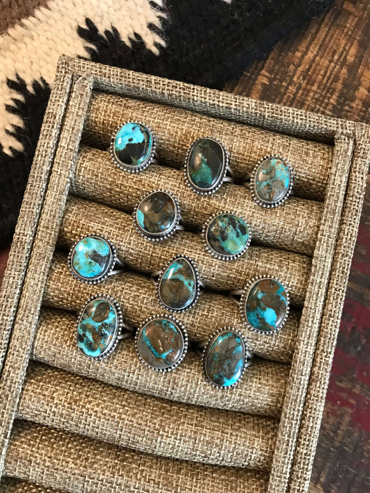 The Shonto Rings-Rings-Calli Co., Turquoise and Silver Jewelry, Native American Handmade, Zuni Tribe, Navajo Tribe, Brock Texas