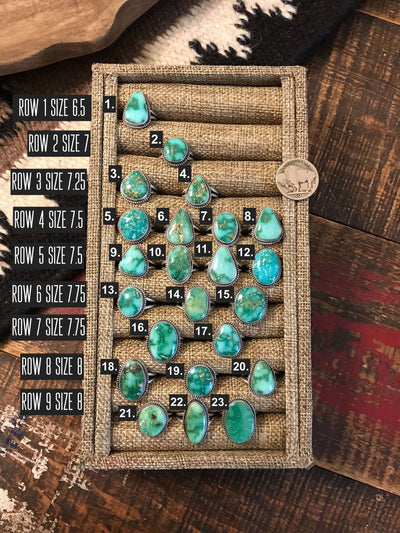 The Kamiah Rings-Rings-Calli Co., Turquoise and Silver Jewelry, Native American Handmade, Zuni Tribe, Navajo Tribe, Brock Texas