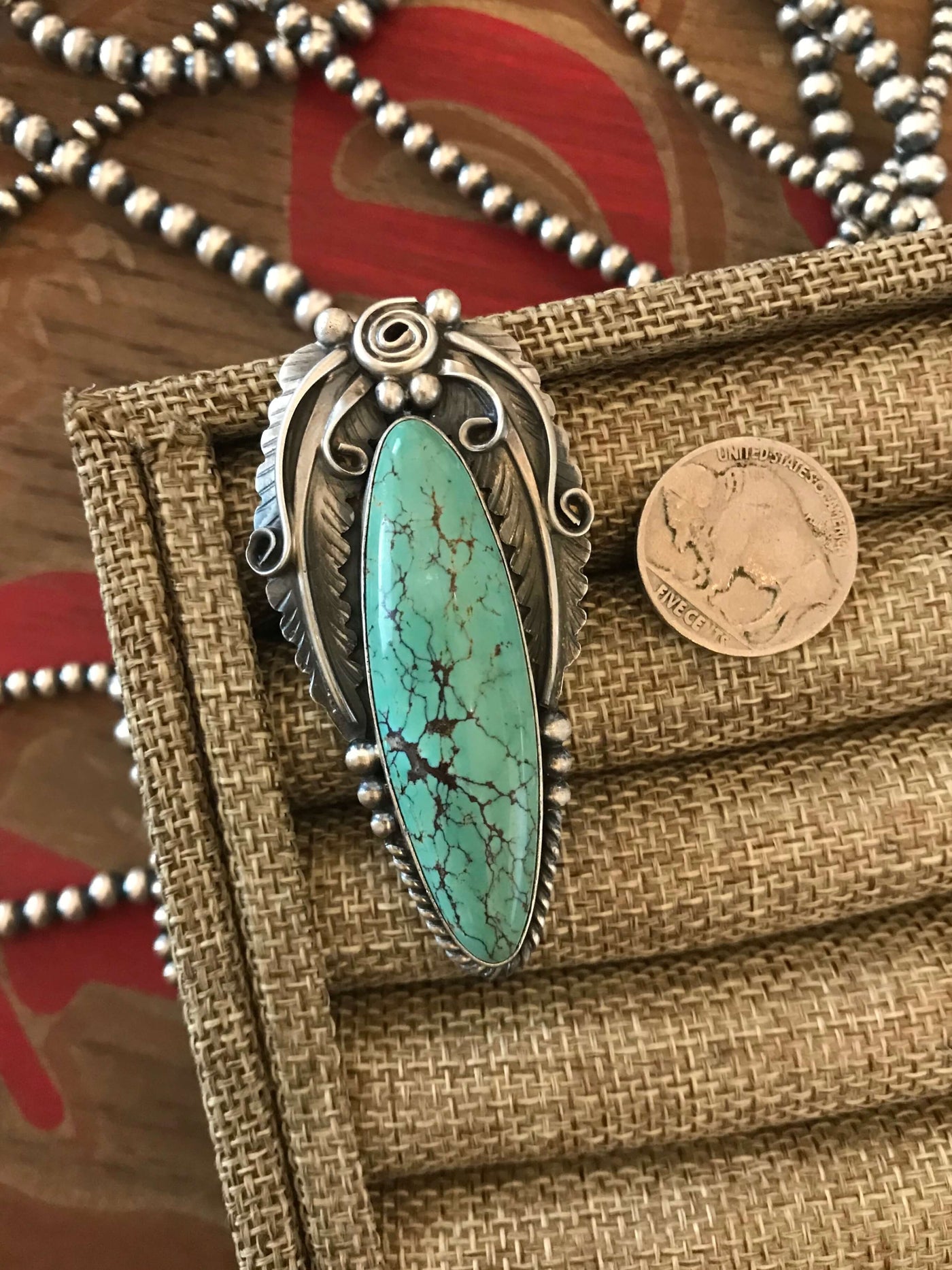 The Nanton Turquoise Adjustable Ring-Rings-Calli Co., Turquoise and Silver Jewelry, Native American Handmade, Zuni Tribe, Navajo Tribe, Brock Texas