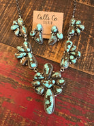 The Pondosa Statement Necklace Set-Necklaces-Calli Co., Turquoise and Silver Jewelry, Native American Handmade, Zuni Tribe, Navajo Tribe, Brock Texas