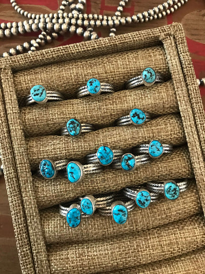 The Winifede Turquoise Rings-Rings-Calli Co., Turquoise and Silver Jewelry, Native American Handmade, Zuni Tribe, Navajo Tribe, Brock Texas