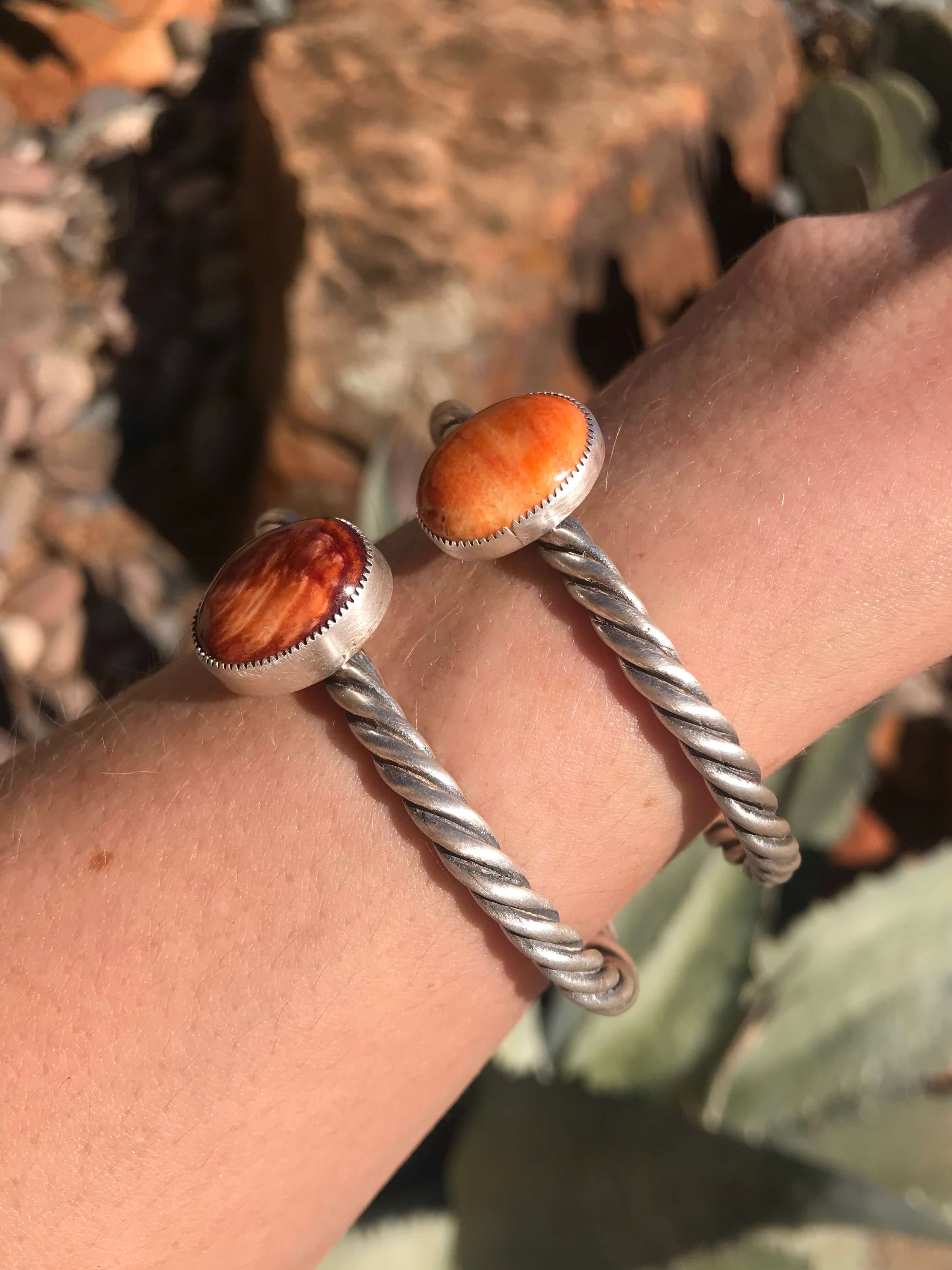 The Drover Spiny Cuffs-Bracelets & Cuffs-Calli Co., Turquoise and Silver Jewelry, Native American Handmade, Zuni Tribe, Navajo Tribe, Brock Texas