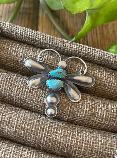 The Turquoise Dragonfly Ring-Rings-Calli Co., Turquoise and Silver Jewelry, Native American Handmade, Zuni Tribe, Navajo Tribe, Brock Texas