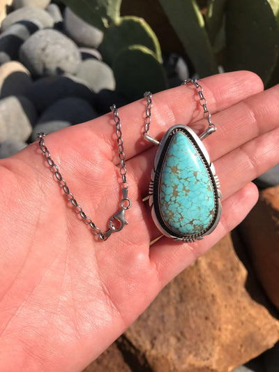The Glenbrook Turquoise Necklace, 6-Necklaces-Calli Co., Turquoise and Silver Jewelry, Native American Handmade, Zuni Tribe, Navajo Tribe, Brock Texas
