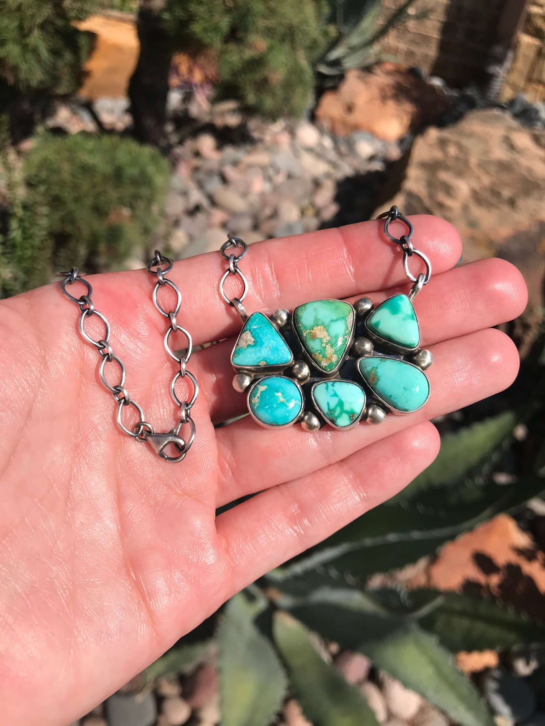 The Willow Turquoise Necklace, 3-Necklaces-Calli Co., Turquoise and Silver Jewelry, Native American Handmade, Zuni Tribe, Navajo Tribe, Brock Texas