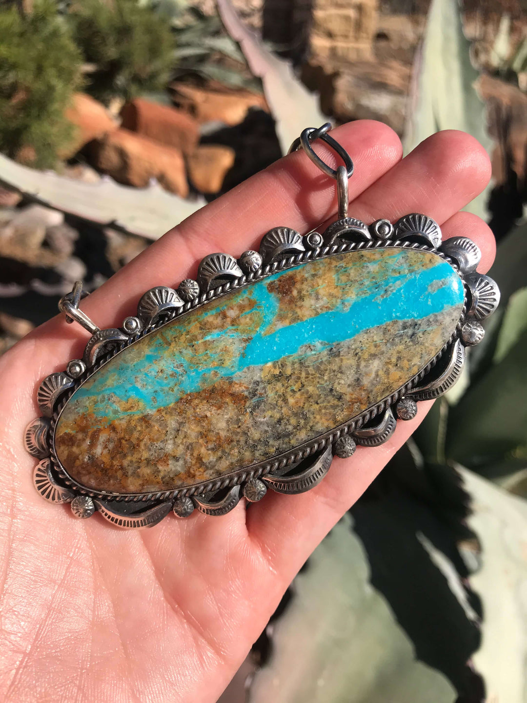 The Randlett Turquoise Ribbon Statement Necklace-Necklaces-Calli Co., Turquoise and Silver Jewelry, Native American Handmade, Zuni Tribe, Navajo Tribe, Brock Texas