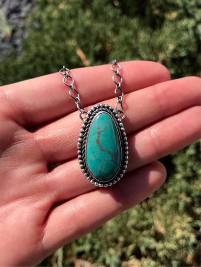 The Ranger Necklace, 32-Necklaces-Calli Co., Turquoise and Silver Jewelry, Native American Handmade, Zuni Tribe, Navajo Tribe, Brock Texas
