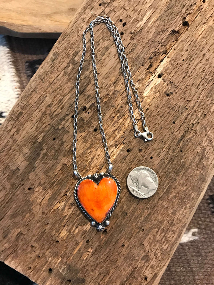 The Heart Necklace, 2-Necklaces-Calli Co., Turquoise and Silver Jewelry, Native American Handmade, Zuni Tribe, Navajo Tribe, Brock Texas