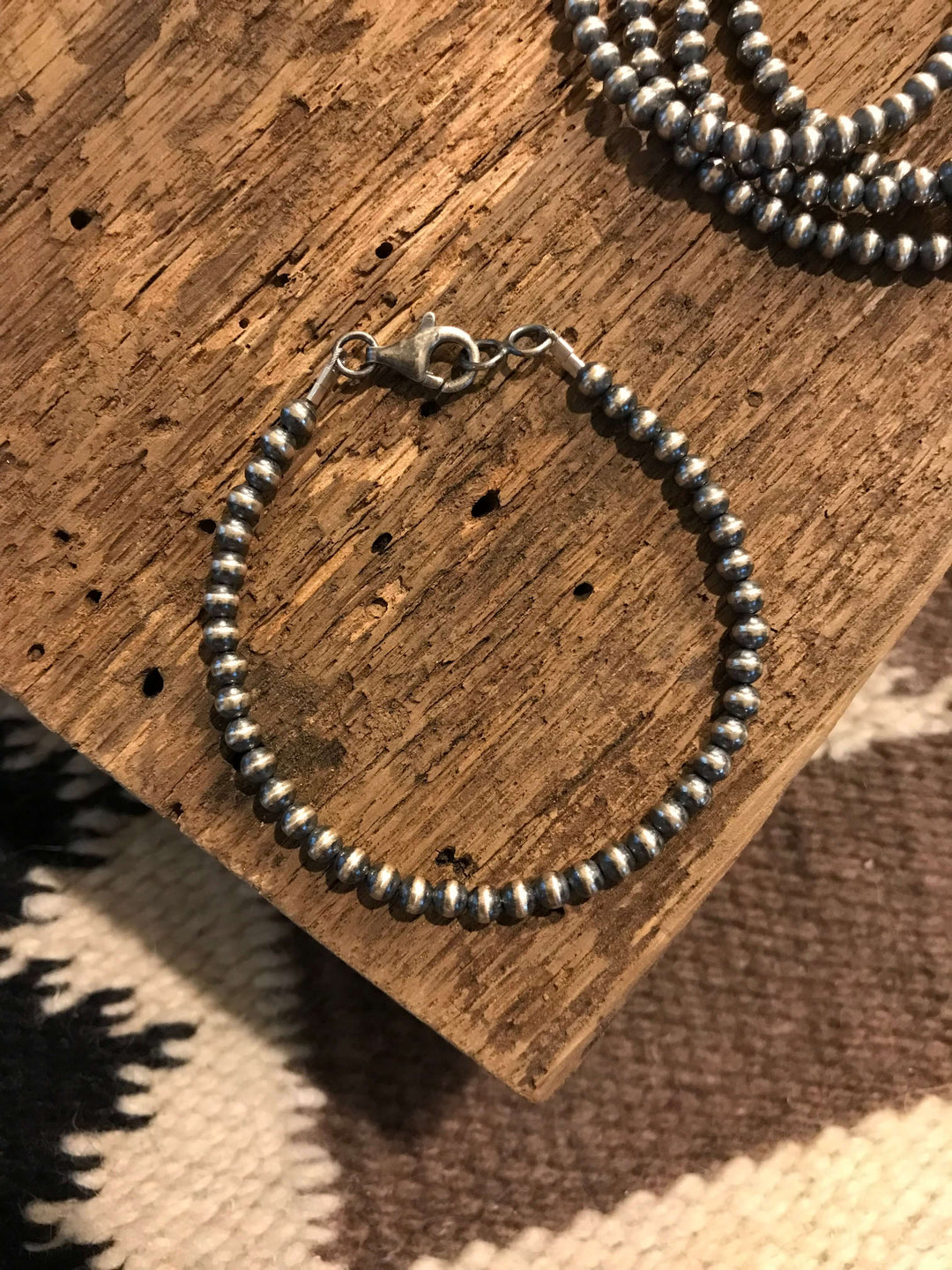 The Marfa 4mm Pearl Bracelet-Bracelets & Cuffs-Calli Co., Turquoise and Silver Jewelry, Native American Handmade, Zuni Tribe, Navajo Tribe, Brock Texas