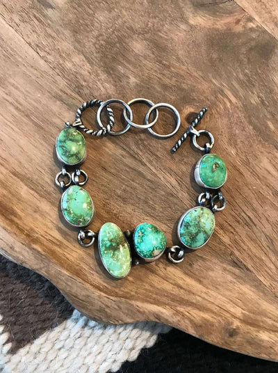 The Kooskia Link Bracelet, 1-Bracelets & Cuffs-Calli Co., Turquoise and Silver Jewelry, Native American Handmade, Zuni Tribe, Navajo Tribe, Brock Texas