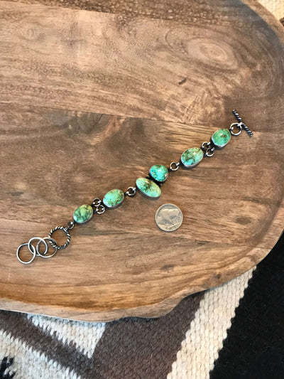 The Kooskia Link Bracelet, 1-Bracelets & Cuffs-Calli Co., Turquoise and Silver Jewelry, Native American Handmade, Zuni Tribe, Navajo Tribe, Brock Texas