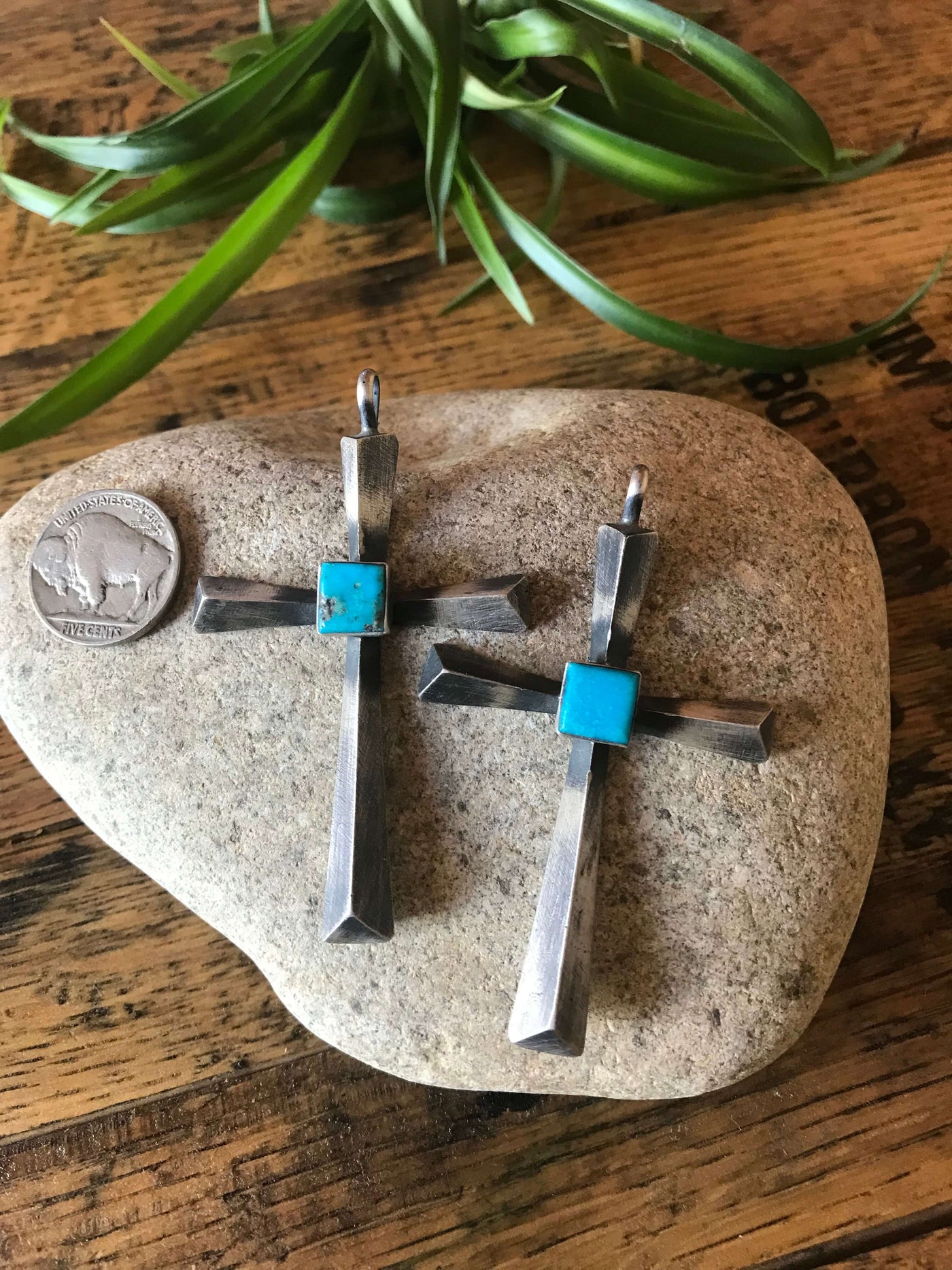 The Thor Turquoise Cross Pendants-Pendants-Calli Co., Turquoise and Silver Jewelry, Native American Handmade, Zuni Tribe, Navajo Tribe, Brock Texas