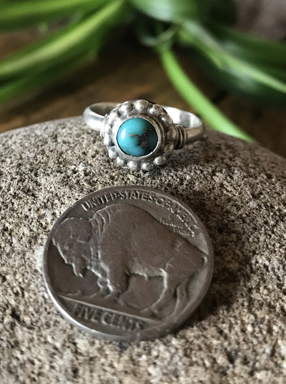 The Sweetie Turquoise Ring, 3-Rings-Calli Co., Turquoise and Silver Jewelry, Native American Handmade, Zuni Tribe, Navajo Tribe, Brock Texas