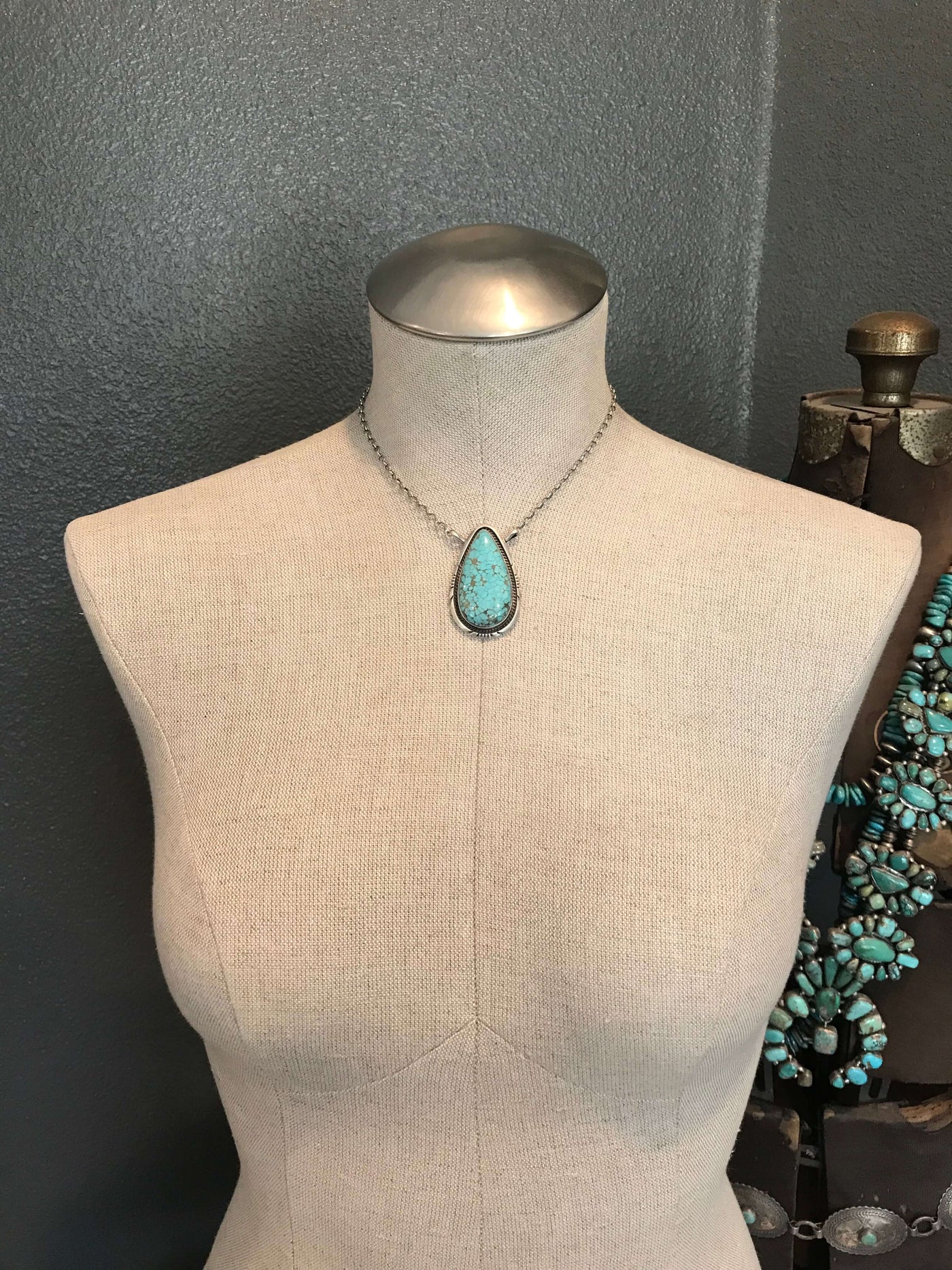 The Glenbrook Turquoise Necklace, 6-Necklaces-Calli Co., Turquoise and Silver Jewelry, Native American Handmade, Zuni Tribe, Navajo Tribe, Brock Texas