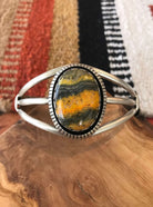 The Orogrande Bumblebee Cuff-Bracelets & Cuffs-Calli Co., Turquoise and Silver Jewelry, Native American Handmade, Zuni Tribe, Navajo Tribe, Brock Texas