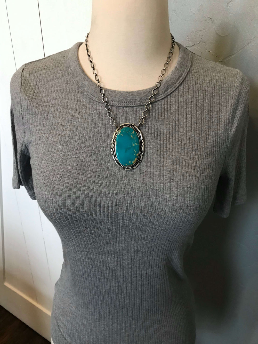 The Eagle Mountain Turquoise Necklace, 3-Necklaces-Calli Co., Turquoise and Silver Jewelry, Native American Handmade, Zuni Tribe, Navajo Tribe, Brock Texas